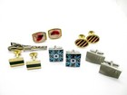 Vintage Cufflinks Lot Pairs Fly Fishing Enamel Used Cuff Links Mens Junk Drawer
