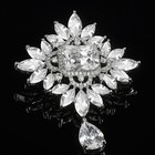 Bride Wedding Flower Teardrop Clear Zircon Crystal Woman s Pendant Brooch Pin Us