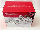 Godinger Silver Plated W  Diamonds Winter Snowman Holiday Set Of 4 Napkin Rings