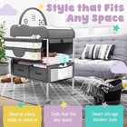 Baby Changing Table Black With Storage - Collapsible Baby Diaper Changing Sta   