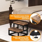 2 Step Wooden Step Stools For Adults Kids  Heavy Duty Stepping Stools Wooden Bed