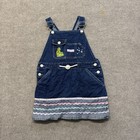 Vintage Franklin The Turtle Denim Y2k Denim Overall Jumper Dress Girls Size 4t