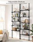 5 Tiers Narrow Bookshelf  Tall Adjustable Ladder Book Shelf With Open Storage   