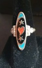 1960 s Ring Turquoise Star Heart Maker Mark Jb Hippie Boho Style Vintage  Size 9