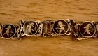 Vintage Thai Siam Niello Sterling Paneled  Dancer Bracelet 
