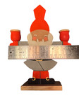 Swedish Christmas Candle Holder Santa Nisse Gnome Wooden Hand Painted  7 75  Vtg