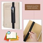  4 Pieces Adjustable Pen Holder For Notebook Elastic Yellow  Blue  Pink  Black