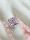 4 25ct Lab Created Radiant Cut Pink Sapphire 14k White Gold Fn Engagement Ring