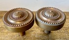 Vintage Heavy Metal Solid Door Knob Set Victorian Ornate Detailed Nice Patina