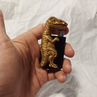 T-rex Dinosaur Refillable Pocket Lighter - Gold   Black