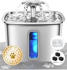 Automatic Stainless Steel Pet Water Fountain Flowing Dispenser Cat Dog Hydration