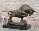Brown Patina Charging Bull 100  Solid Bronze Museum Quality Sculpture Decorative