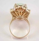 4ct Oval Cut Genuine Fire Opal Halo Women Engagement Ring 14k Yellow Gold Plated