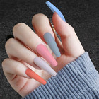 100pcs Fake Nails Wearable Colorful Designs Press Long Ballerina Coffin False Us
