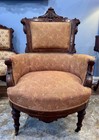 19th-century Victorian Walnut Parlor Chair Set
