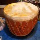 Huge Native American Taos Pueblo Drum 20 x 19    Native American Pow Wow Nice 