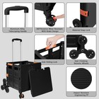 Folding Utility Cart Portable Rolling Crate Handcart With Stair Climbing Wheels 