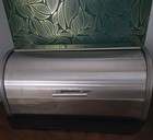 Mainstays  Retro-farmhouse Style Stainless Bread Box roll-top Whandle Nice 