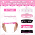 Misdary 50 Pieces Cheerleading Ballet Themed Party Rubber Bracelets Silicone    