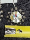Zuni Handmade Sterling Silver   Multi-stone Inlay Sunface Earrings