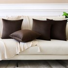 Set Of 4 Decorative Throw Pillow Covers Soft Velvet Solid Square Pillow Cases   