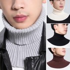 Turtleneck Ribbed Knit False Collar Dickey Ruffles Detachable Scarf Fashion Wrap