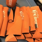 10 Orange Foam Zipper Longneck Bottle Holders Beer Koozie Coolers Lot