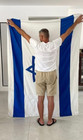Super Rare Old Huge Sewn Israel Flag Judaica Star David 100  Cotton 200cm X 155c