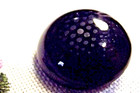 Antique Black Glass Button - Contour Design Under Glass  4168 