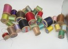 Vintage Multicolor Sewing Thread Spools Cotton Silk Assorted Types Collectible