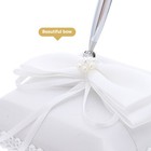 Wedding Guest Book Pen With Sturdy White Fabric Stand And Elegant Bow Decoration