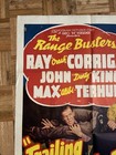 Range Busters Trailing Double Trouble Original One Sheet Movie Poster 27x41 1940