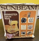New Sunbeam Mixmaster Deluxe 12-speed Electric Mixer Almond 1-76 Glass Bowls