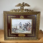 Rare Antique Napoleon Revival Ornate Desktop Frame W  Gilt  Eagle  Wagram Battle