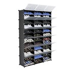 12-tier Portable 72 Pair Shoe Rack Organizer 36 Grids Tower Shelf Storage 