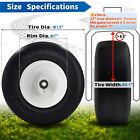 2 Pcs Premium 13x6 5-6 Flat Free Tire   Wheel For Lawn Mowers   Zero Turn Mowers