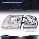 Clear Chrome Headlights   Corner Lights Fit For 1997-2003 Ford F150 Expedition