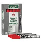 Permanent Markers Set Of 12  Chisel Point  Metal Barrel  Red Ink  Office Supplie