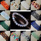 Handmade Natural Gemstone Round Beads Stretch Bracelet 4mm 6mm 8mm 10mm 7 5 