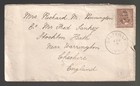Usa 1893 Saltville Virginia To Warrington England Cover  New York Machine Cancel