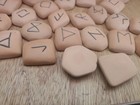 Clay Rune Stones Set Elder Futhark Divination Viking Norse Burlap Cinch Pouch D