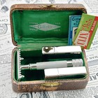 Newly Replated Nickel Early 1900s Gillette Single Ring Double Edge Razor Set