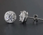 Vvs Moissanite Earrings 925 Sterling Silver Gra Certified Men Women Halo Studs