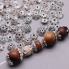 Metal Bead Caps For Jewelry Diy Women Antique Silver Color Flower End Spacer