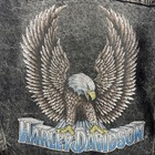  Vintage 80s Harley Davidson Screaming Eagle Black Denim Jean Jacket Size Large 