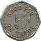 Humboldt  South Dakota Sd Wm  Maehl Saloon   Pool Hall Good For 5   Trade Token