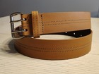Wide Women s Light Brown 100  Leather Belt Silver Buckle Mossimo Med 37  