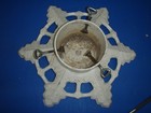 1992 White Snowflake Cast Iron Xmas Tree Stand Signed John Wright 6  Diam Usa