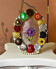 Vintage Or Modern Jewelry Art  Glass Picture Frame