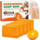 5 Pack Persimmon Soap Bar Body Odor Control Natural Deodorant For Men   Women